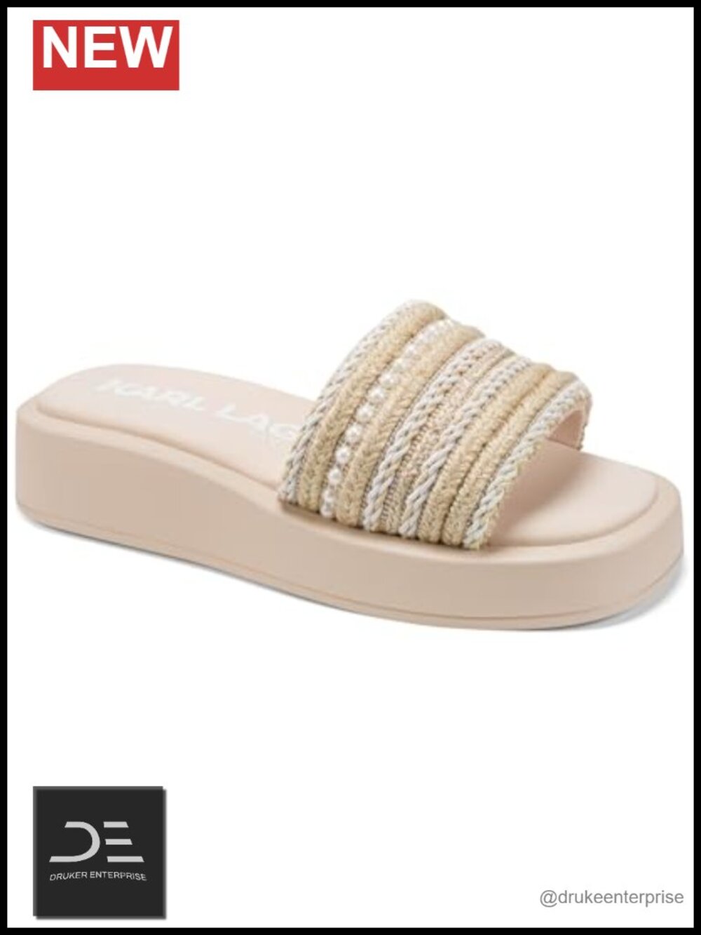 Karl Lagerfeld Ortley Platform Sandal Heeled Sandals Ankle Strap Peep Toe Slip